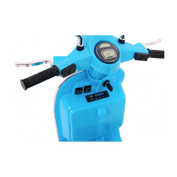 Дитячий скутер на акумуляторі Skuter Vespa, блакитний