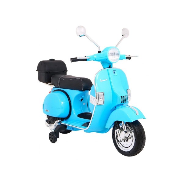 Дитячий скутер на акумуляторі Skuter Vespa, блакитний