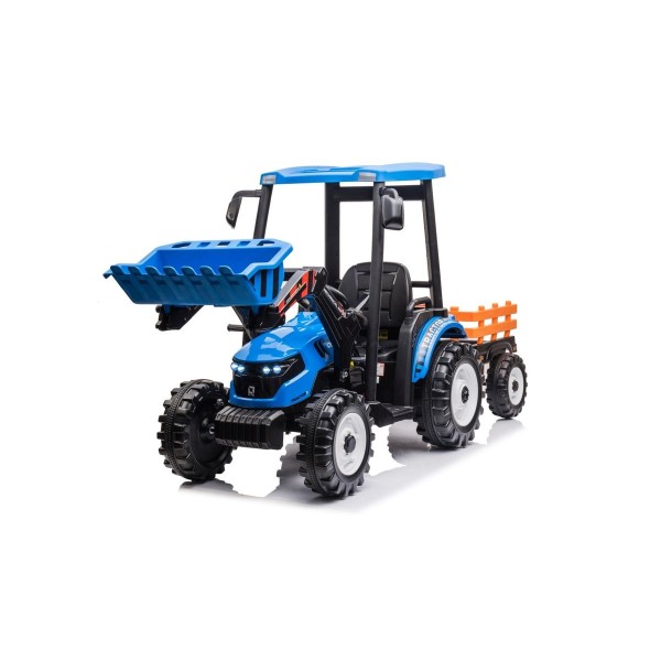 Трактор з причіпом на акумуляторі MEGA Traktor D68, блакитний