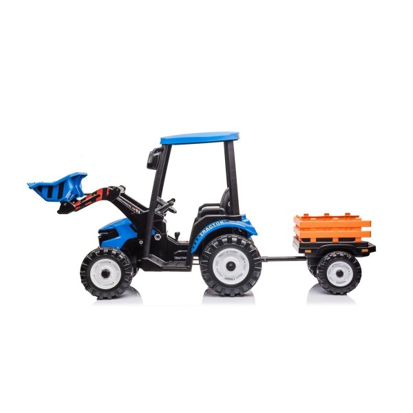 Трактор з причіпом на акумуляторі MEGA Traktor D68, блакитний