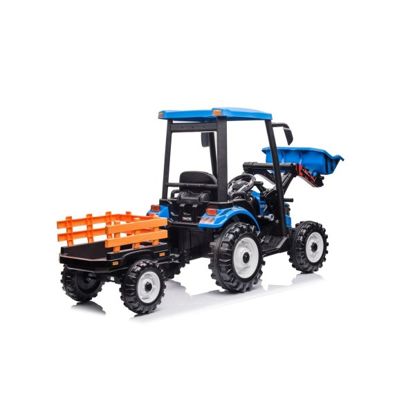 Трактор з причіпом на акумуляторі MEGA Traktor D68, блакитний