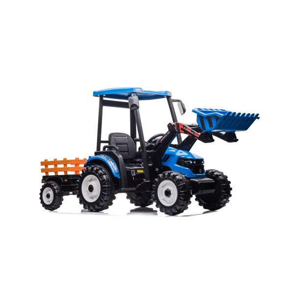 Трактор з причіпом на акумуляторі MEGA Traktor D68, блакитний