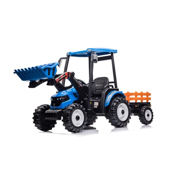 Трактор з причіпом на акумуляторі MEGA Traktor D68, блакитний