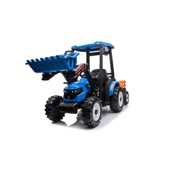 Трактор з причіпом на акумуляторі MEGA Traktor D68, блакитний