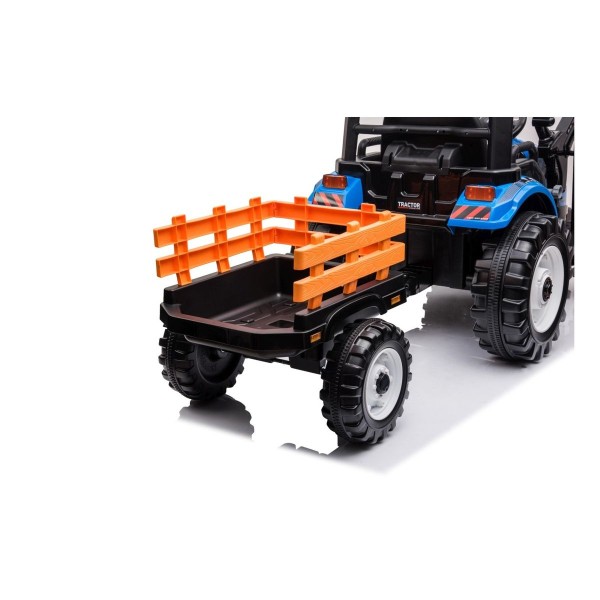 Трактор з причіпом на акумуляторі MEGA Traktor D68, блакитний