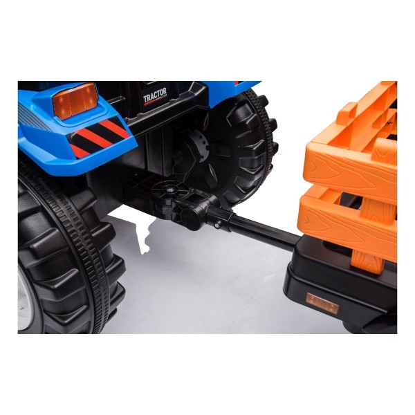 Трактор з причіпом на акумуляторі MEGA Traktor D68, блакитний