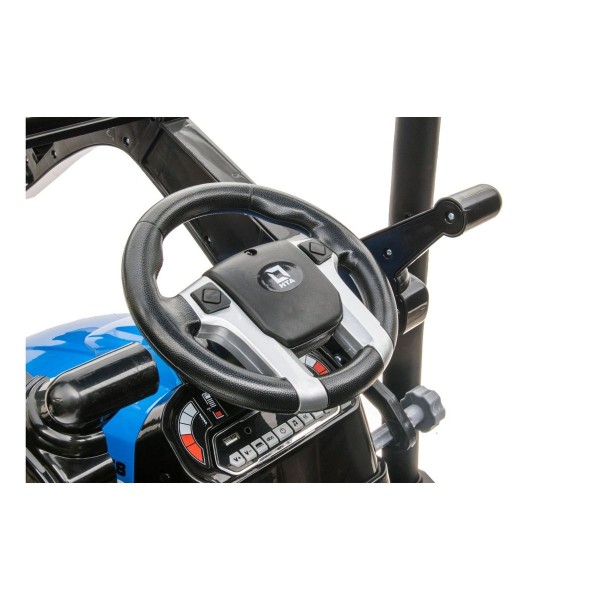 Трактор з причіпом на акумуляторі MEGA Traktor D68, блакитний