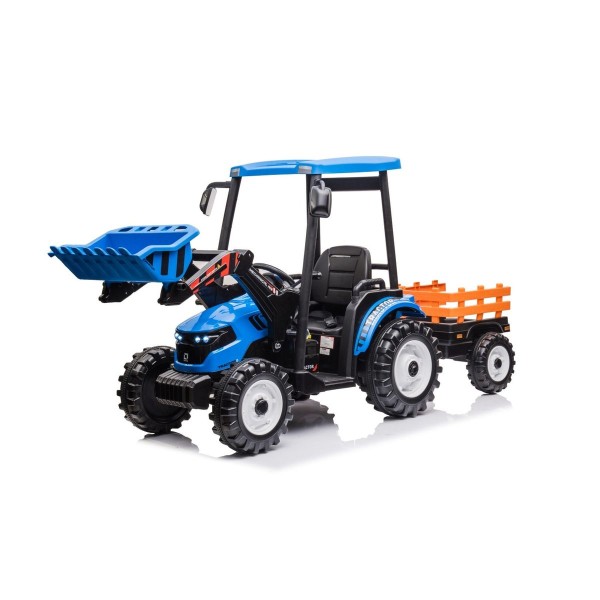 Трактор з причіпом на акумуляторі MEGA Traktor D68, блакитний