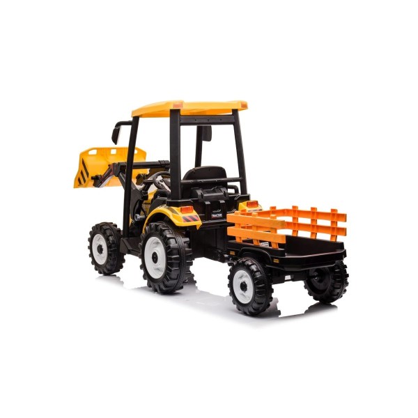 Трактор з причіпом на акумуляторі MEGA Traktor D68, жовтий