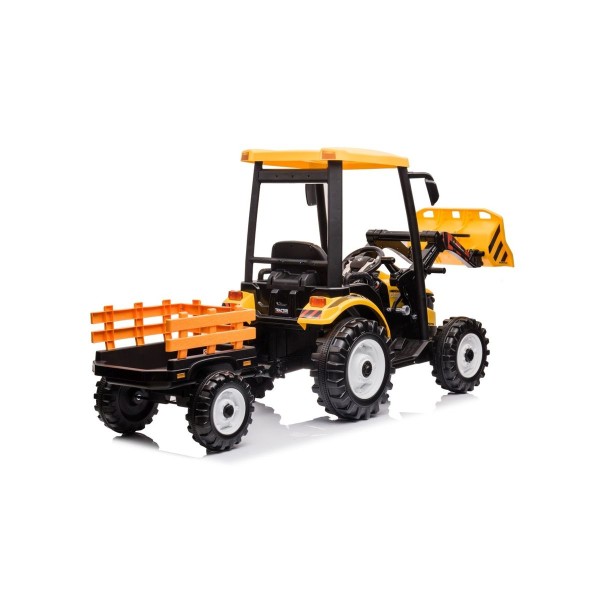 Трактор з причіпом на акумуляторі MEGA Traktor D68, жовтий