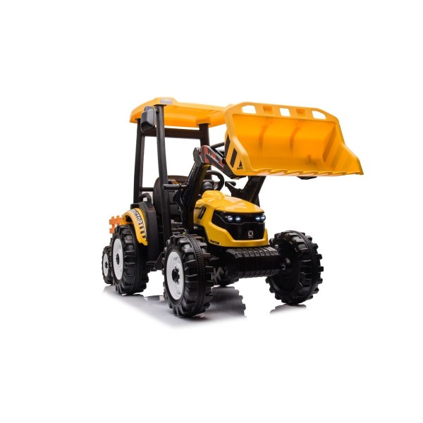 Трактор з причіпом на акумуляторі MEGA Traktor D68, жовтий