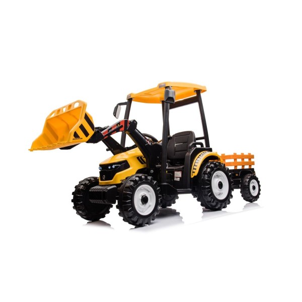 Трактор з причіпом на акумуляторі MEGA Traktor D68, жовтий