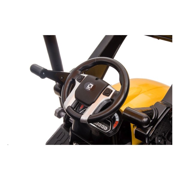 Трактор з причіпом на акумуляторі MEGA Traktor D68, жовтий