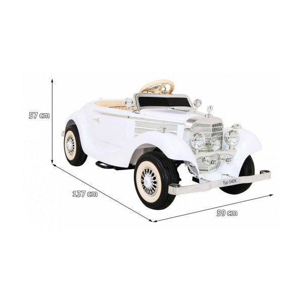 Автомобіль на акумуляторі Mercedes Benz Retro 540A, білий