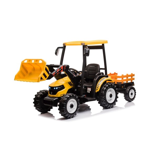 Трактор з причіпом на акумуляторі MEGA Traktor D68, жовтий