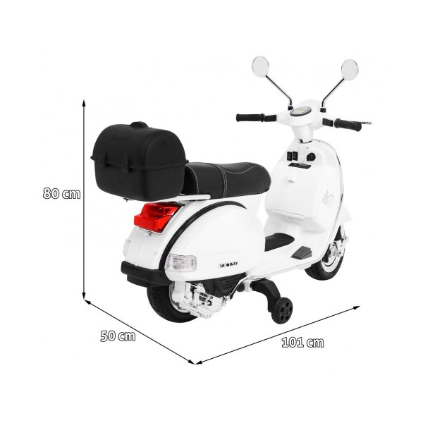 Дитячий скутер на акумуляторі Skuter Vespa, білий