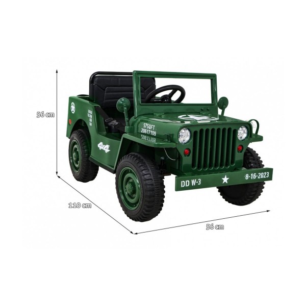 Джип на акумулятор військовий 4x4 Ramiz Retro, синій
