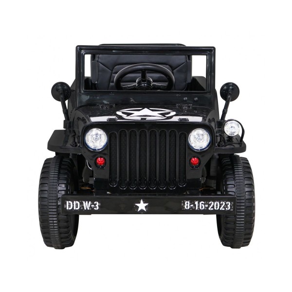 Джип на акумулятор військовий 4x4 Ramiz Retro, чорний