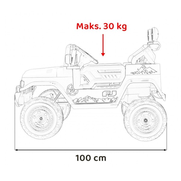 Джип на акумуляторі 4x4 Toyota FJ Cruiseri, чорний