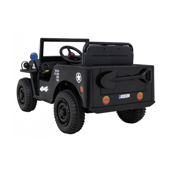 Джип на акумулятор військовий 4x4 Ramiz Retro, чорний