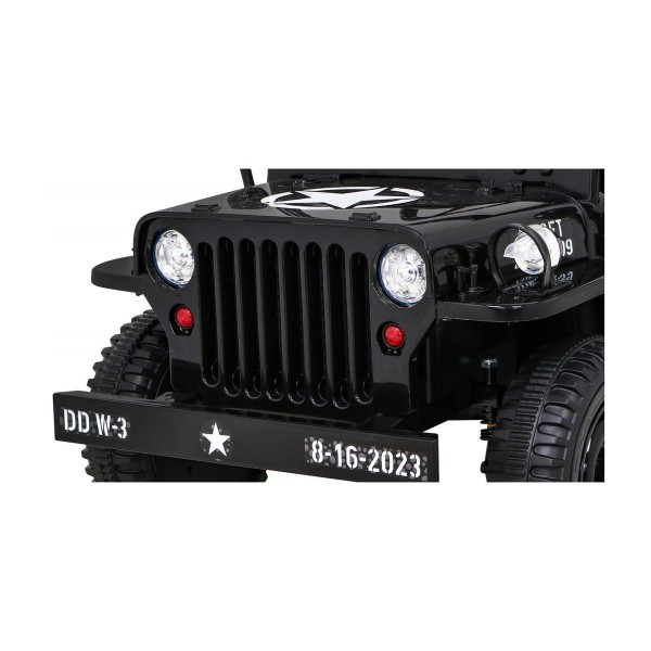 Джип на акумулятор військовий 4x4 Ramiz Retro, чорний