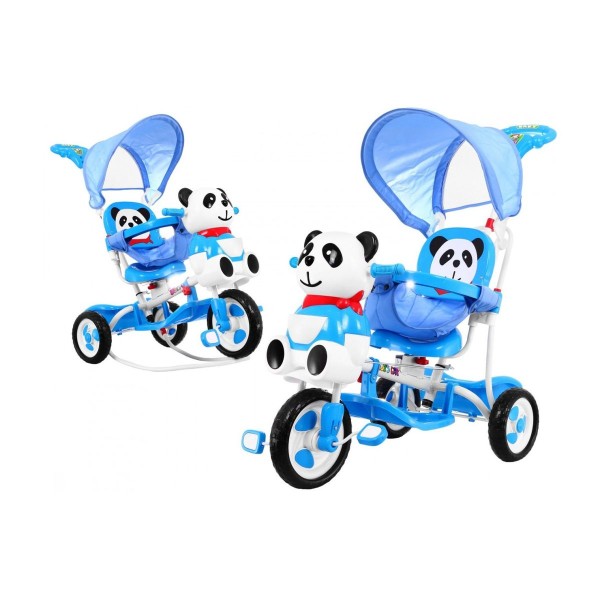 3-колісний дитячий велосипед-візок SporTrike з пандою, блакитний