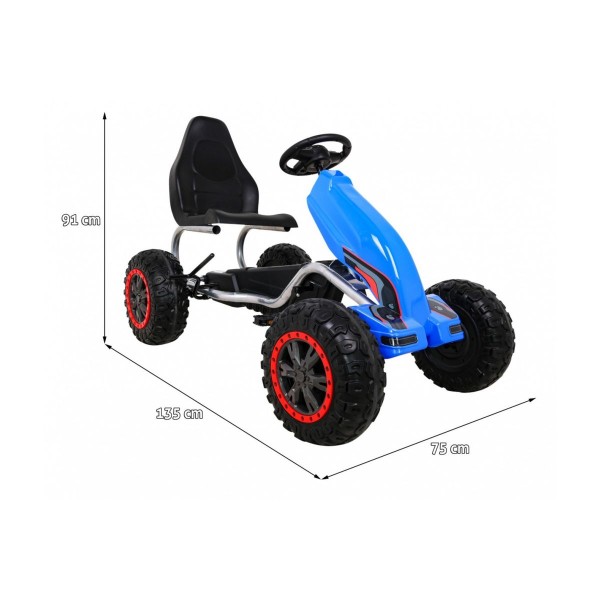 Веломобіль великий Ramiz GoKart Strong, блакитний