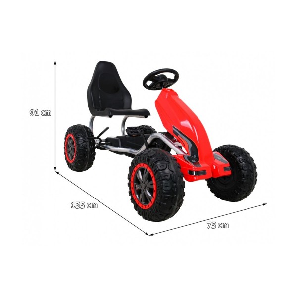 Веломобіль великий Ramiz GoKart Strong, червоний