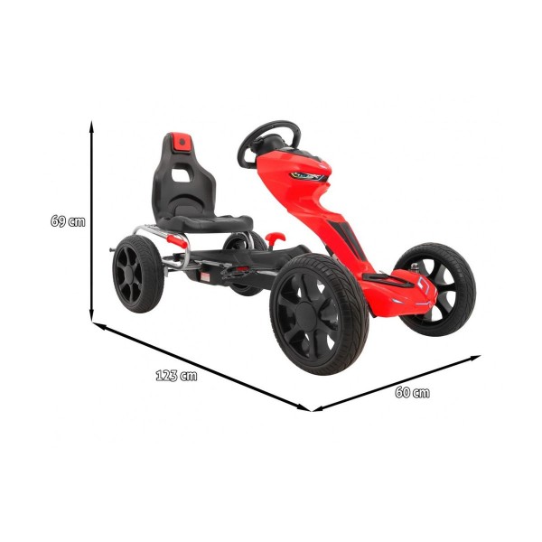 Веломобіль з колесами EVA Ramiz GoKart Grand Ride, червоний