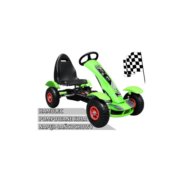 Веломобіль з надувними колесами Ramiz GoKart Racing XL, зелений