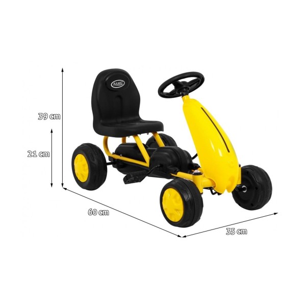 Веломобіль з гумовими колесами Ramiz GoKart, жовтий