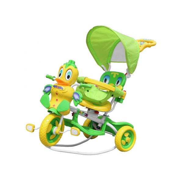 3-колісний дитячий велосипед-візок SporTrike з качкою, зелений