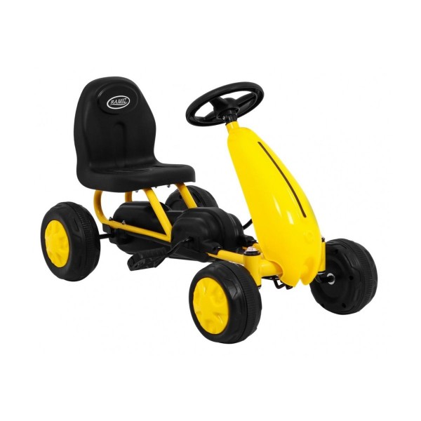 Веломобіль з гумовими колесами Ramiz GoKart, жовтий