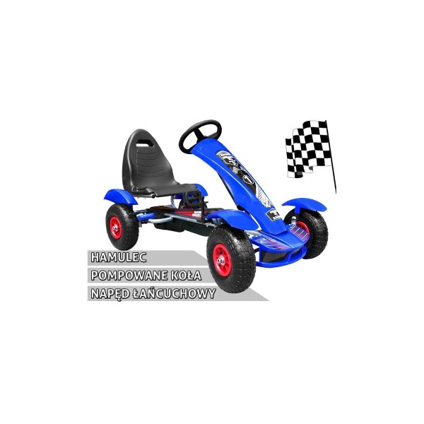 Веломобіль з надувними колесами Ramiz GoKart Racing XL, блакитний