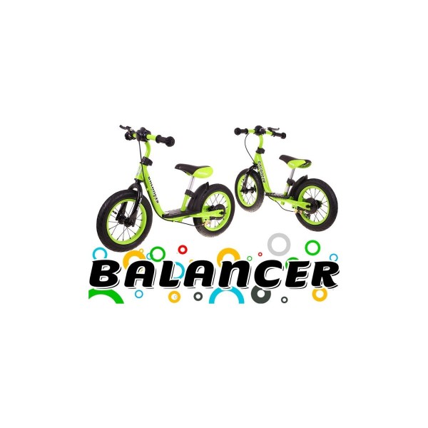 Біговел з надувними шинами SporTrike Balancer, зелений