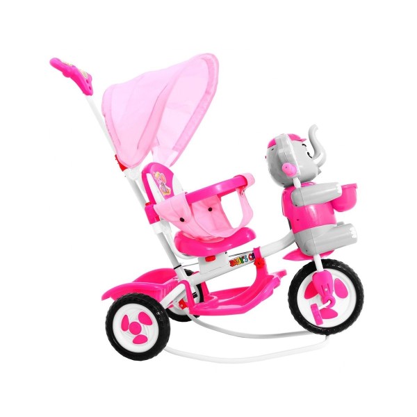 3-колісний дитячий велосипед-візок SporTrike з слоником, рожевий