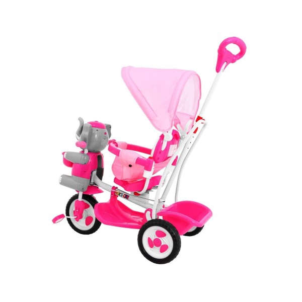 3-колісний дитячий велосипед-візок SporTrike з слоником, рожевий