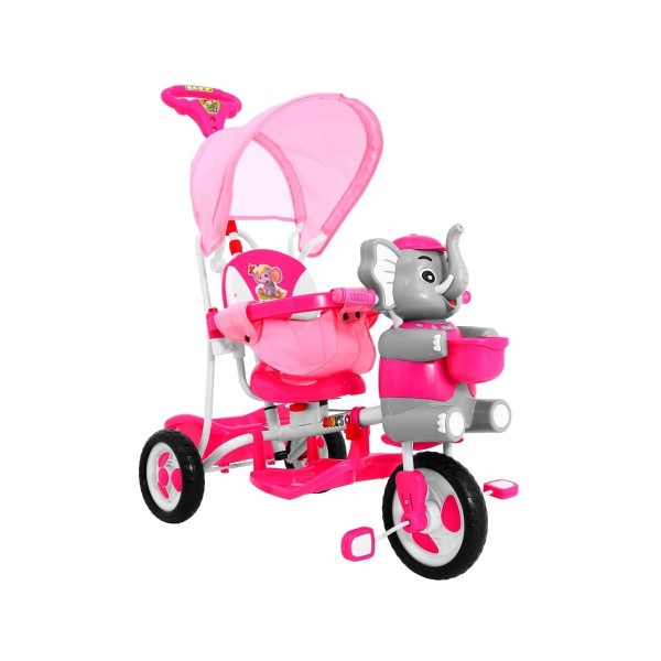 3-колісний дитячий велосипед-візок SporTrike з слоником, рожевий