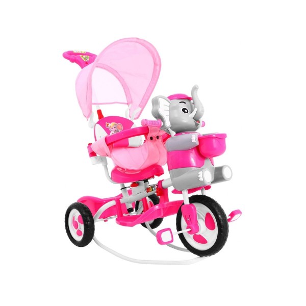 3-колісний дитячий велосипед-візок SporTrike з слоником, рожевий