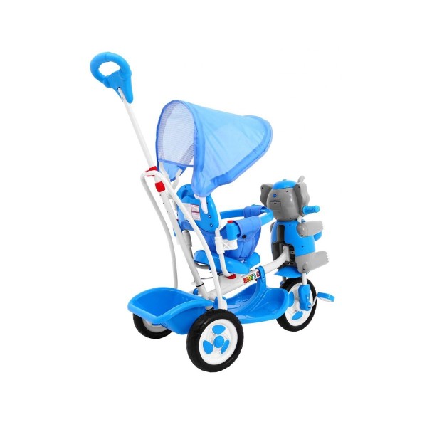 3-колісний дитячий велосипед-візок SporTrike з слоником, блакитний