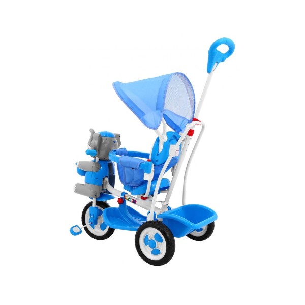 3-колісний дитячий велосипед-візок SporTrike з слоником, блакитний