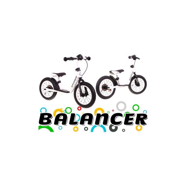 Біговел з надувними шинами SporTrike Balancer, білий