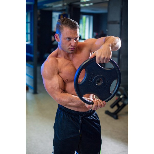 Професійна штанга RN-Sport з металевими дисками в порошковому фарбуванні 200 кг