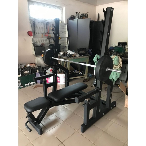 Проф серія! Лавка для жиму і стійки під штангу RN-Sport black rock