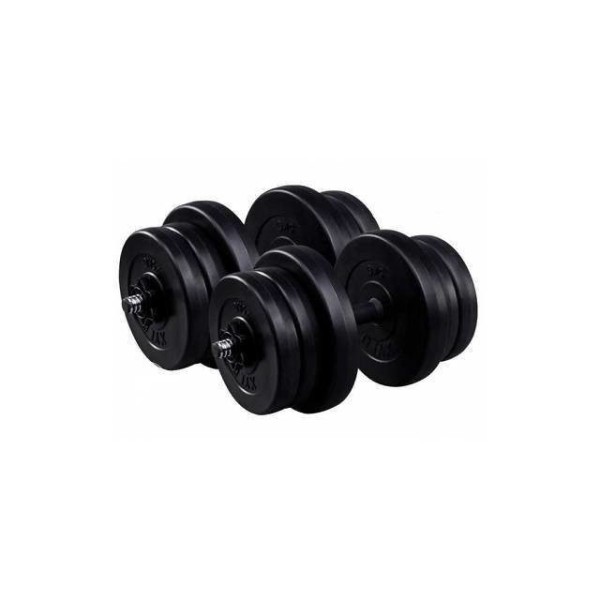 Лавка для жиму лежачи універсальна регульована + Гантелі RN-Sport 2 по 20 кг з ABS-покриттям