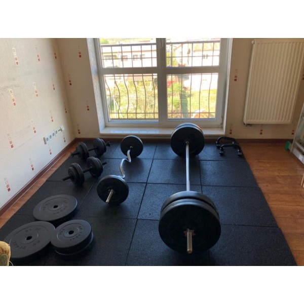 ТОП! Лавка для жиму ReadMeBlack + Штанга 83 кг, гриф W, гантелі RN-Sport