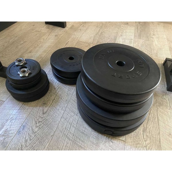 Лавка для жиму універсальна ReadMeBlack + штанга 75 кг RN-Sport