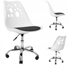 Крісло офісне, комп'ютерне Bonro B-881 DQ біле з чорним сидінням