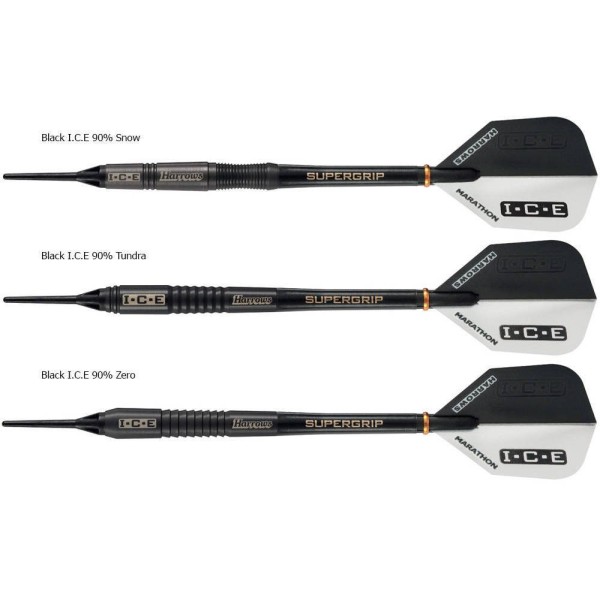 Дротики для дартсу Harrows Black ICE 90% Tungsten Softip