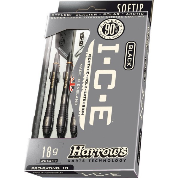 Дротики для дартсу Harrows Black ICE 90% Tungsten Softip